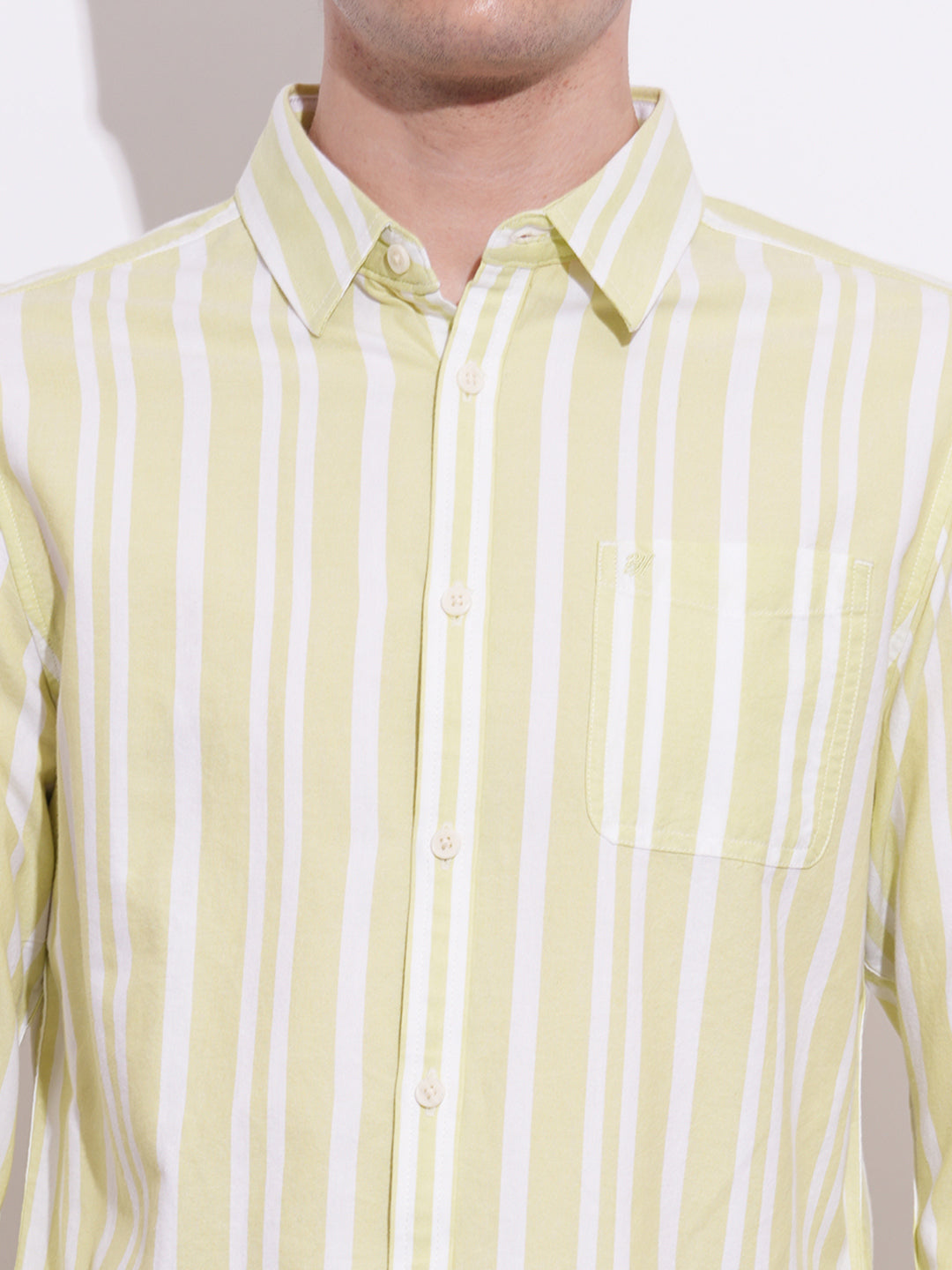 Green Regular Fit Regular Collar Men's Shirt by Being Human Clothing