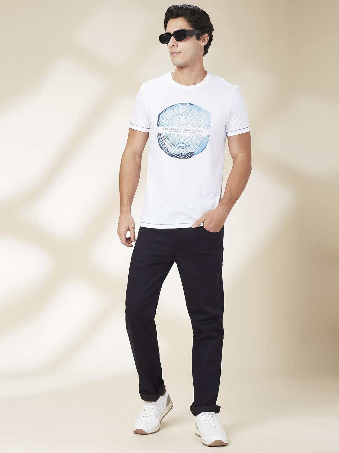 Navy Straight Fit Denims For Men By Being Human Clothing