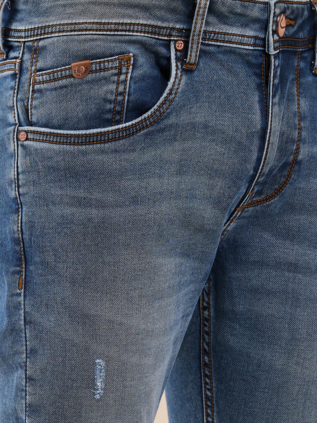 Blue Straight Fit Denims For Men By Being Human Clothing