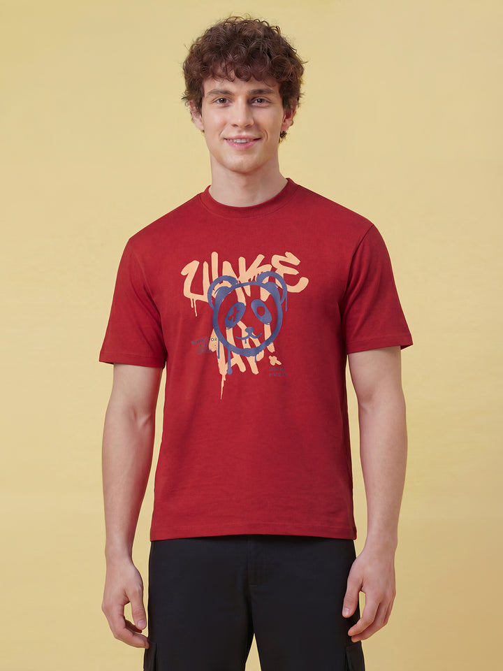 True Red Easy Fit Men's Short Sleeves Crew Neck T-Shirt by Being Human ClothingÂ 