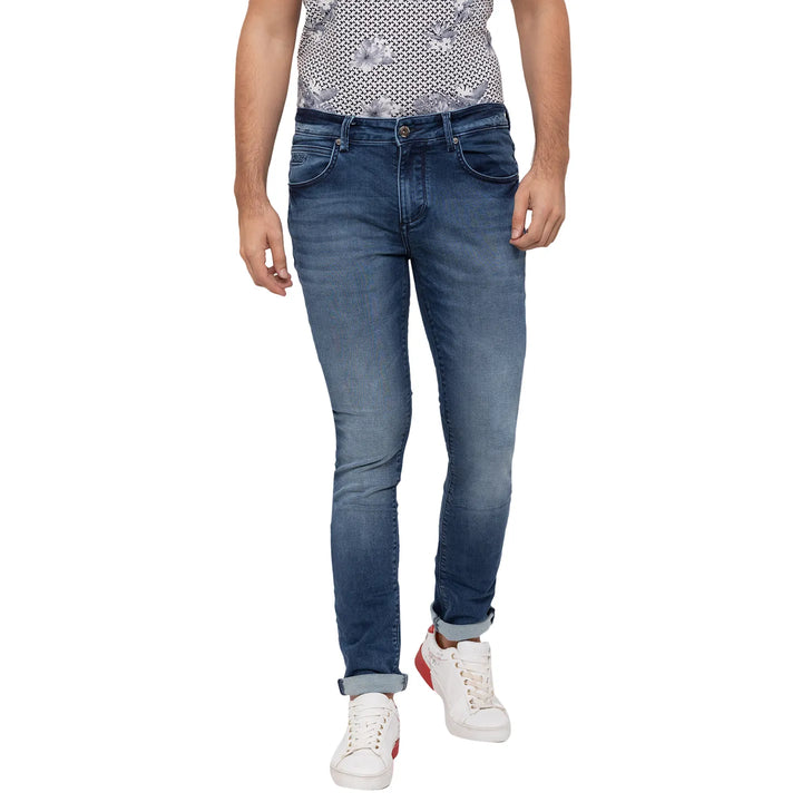 Blue Slim Fit Denim for Men