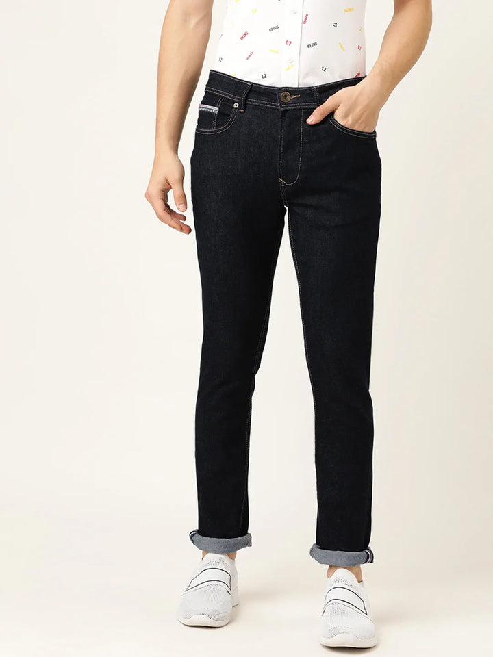 Blue Slim Fit Denim for Men