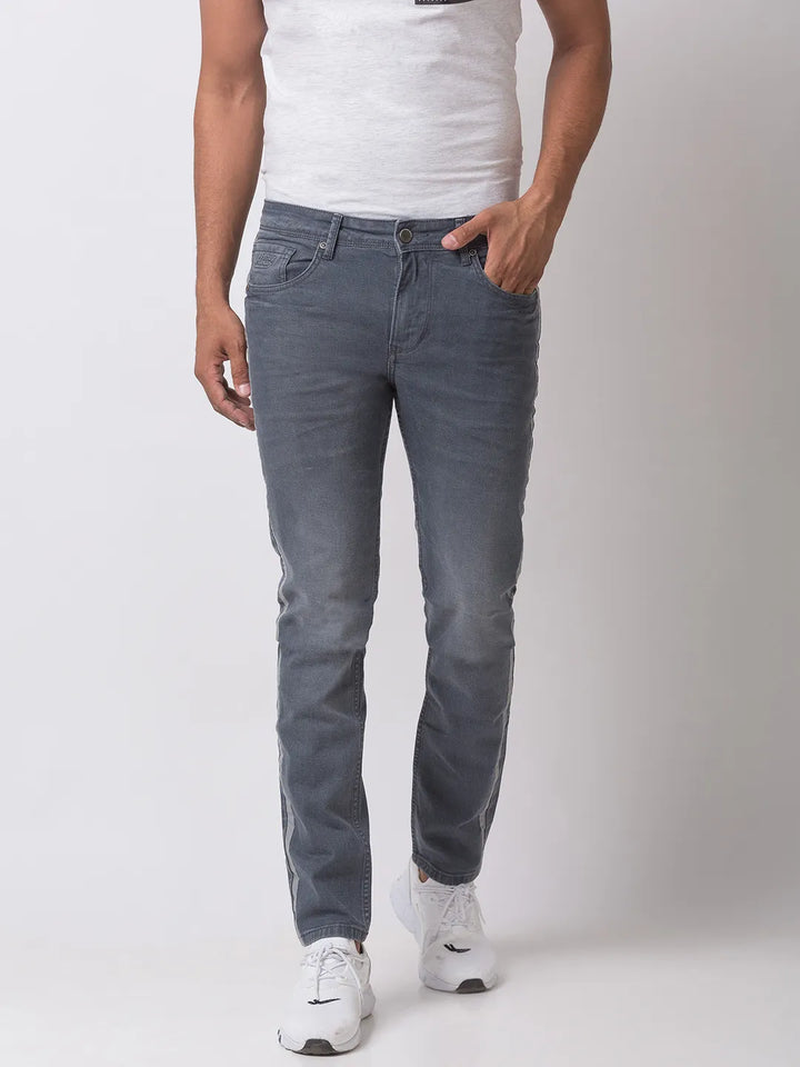Grey Skinny Fit Denim for Men by Being Human Clothing