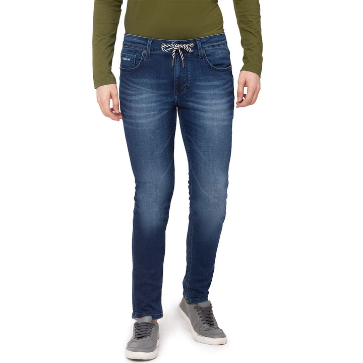 Blue Oganesson-Jogger Fit Denims for Men by Being Human Clothing