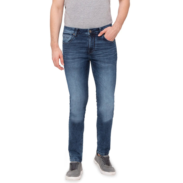 Blue Slim Fit Denim for Men