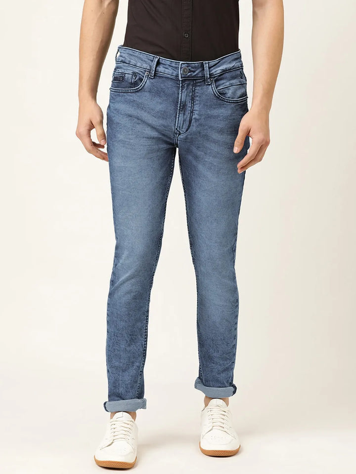 Blue Slim Fit Denim for Men