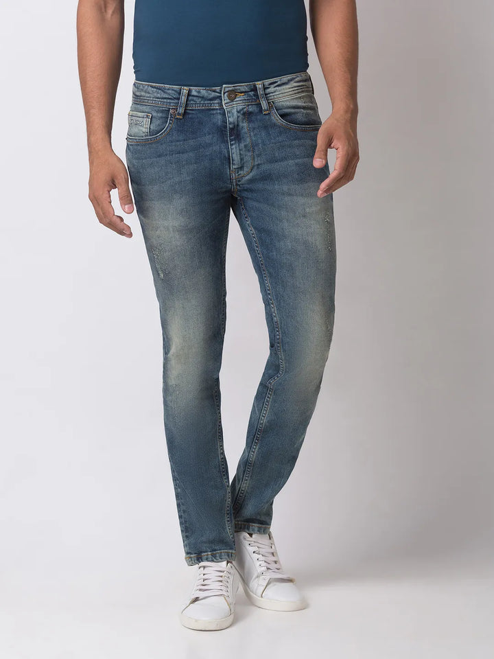 Blue Skinny Fit Denim for Men