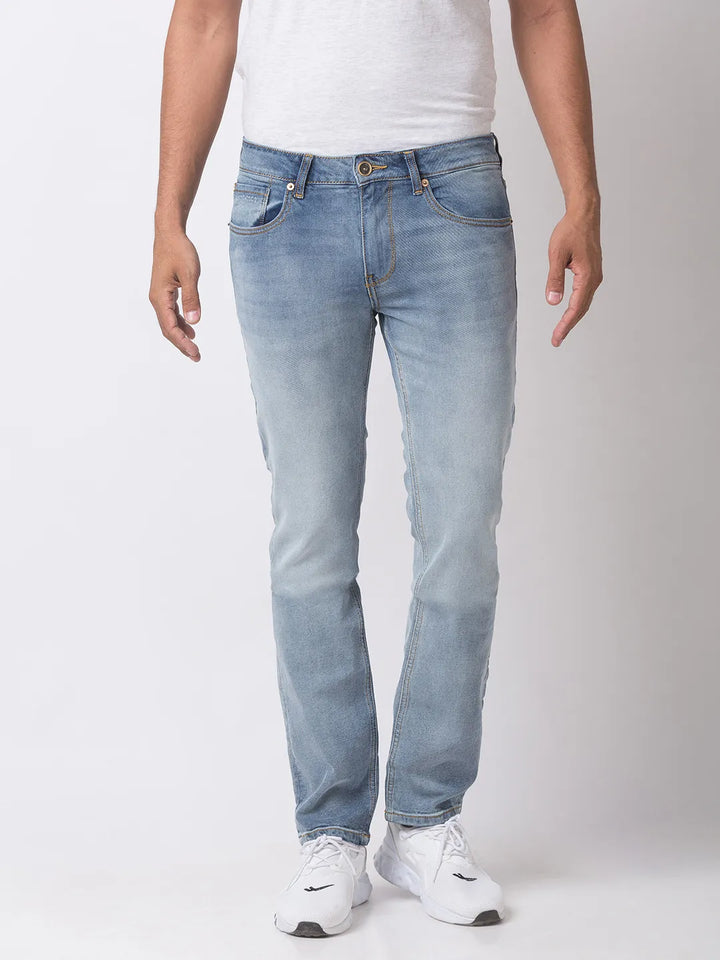 Blue Skinny Straight Fit Men's Denims