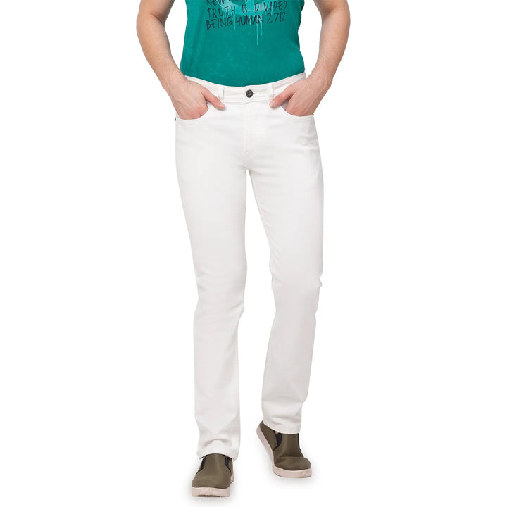White Slim Fit Denim for Men