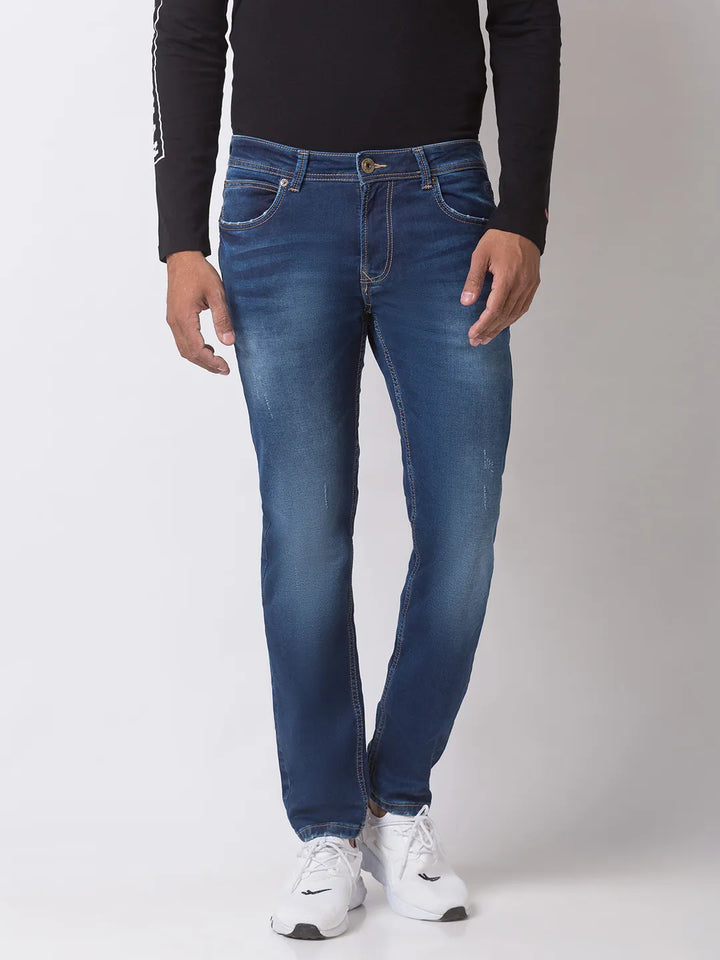 Blue Slim Fit Denim for Men