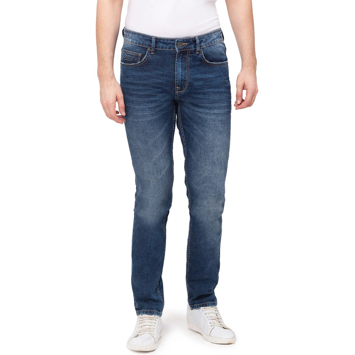 Blue Slim Fit Denim for Men by Being Human Clothing