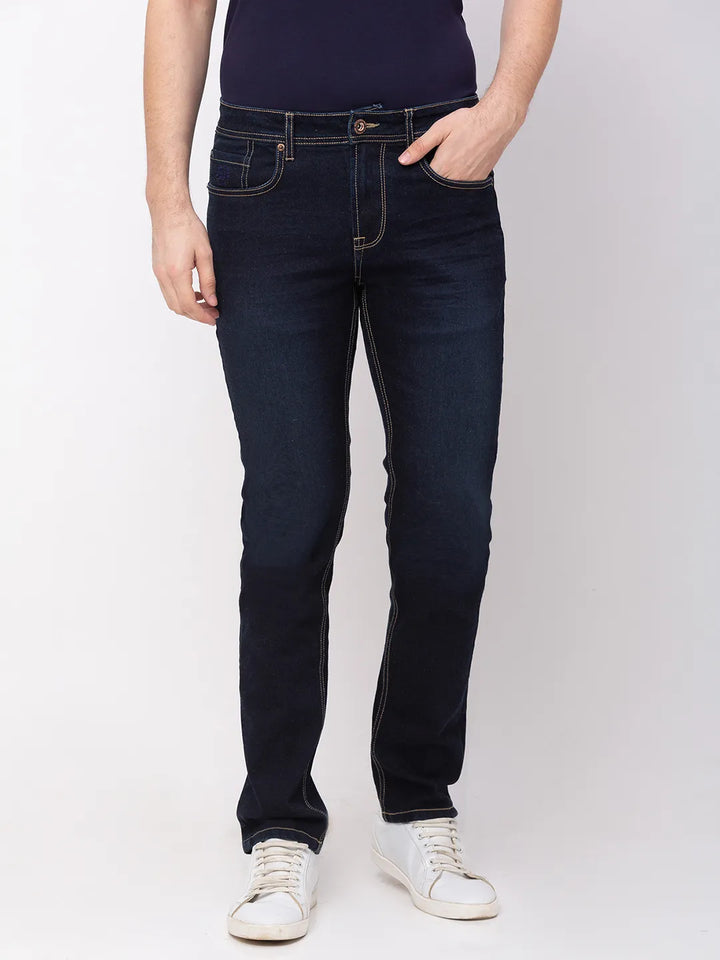 Blue Skinny Straight Fit Men's Denims