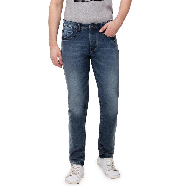 Blue Slim Fit Denim for Men by Being Human Clothing