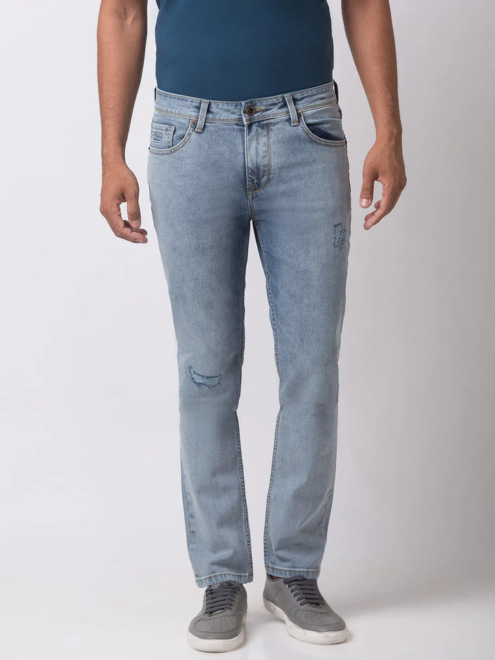 Blue Slim Fit Denim for Men