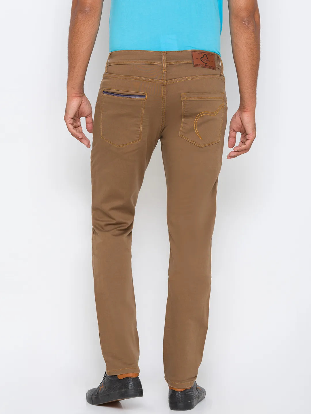 Khaki Slim Fit Denims For Men By Being Human Clothing