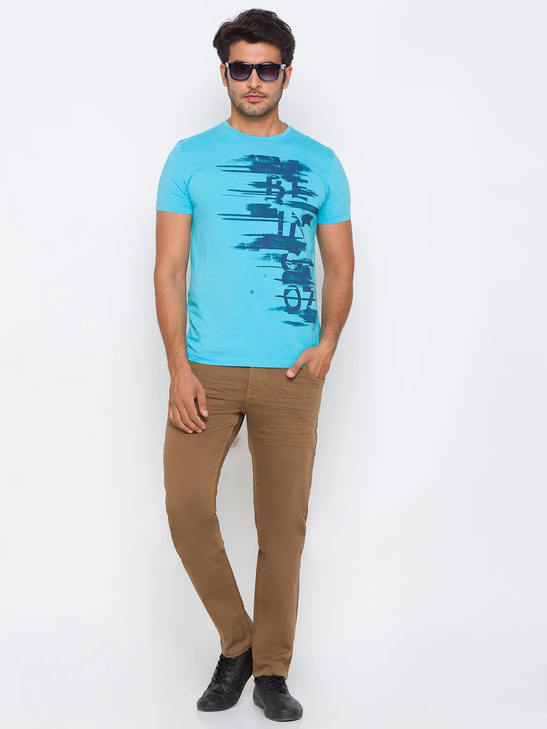 Khaki Slim Fit Denims For Men By Being Human Clothing