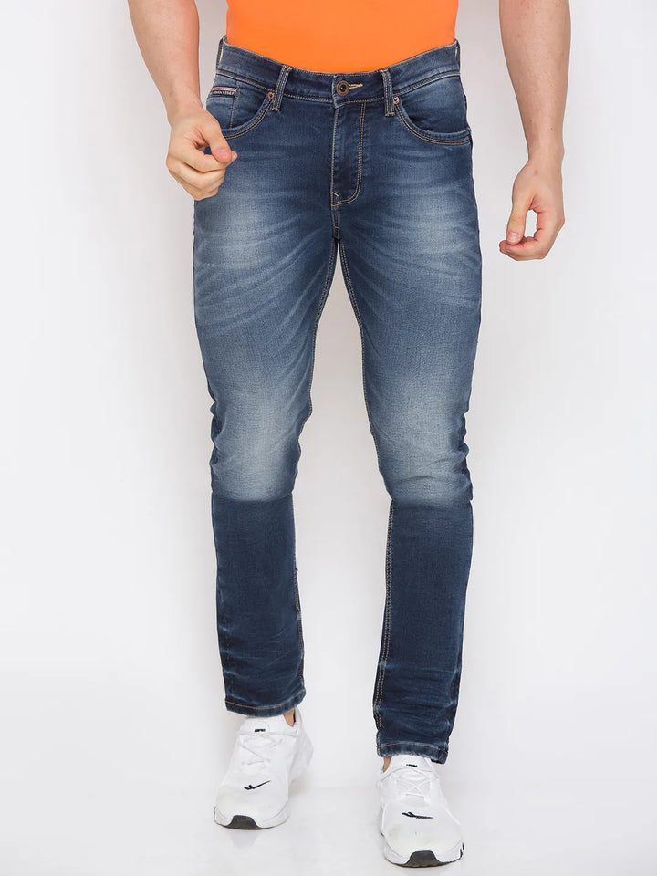 Blue Slim Fit Denim for Men