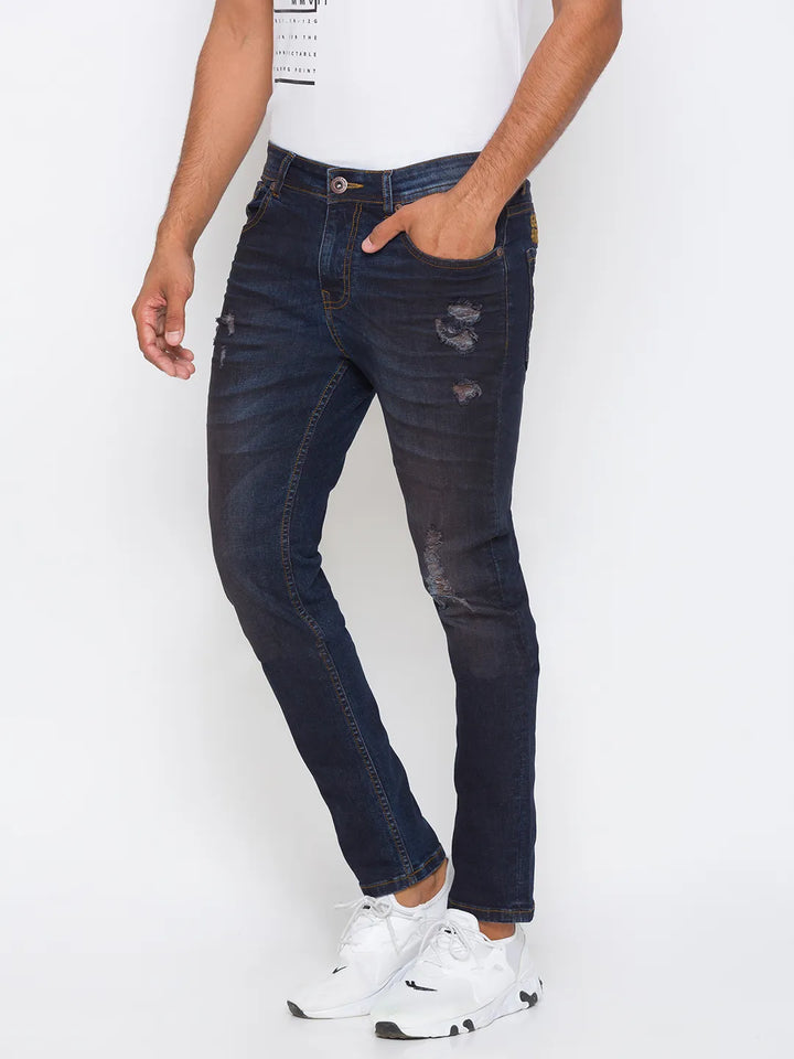 Blue Slim Fit Denim for Men