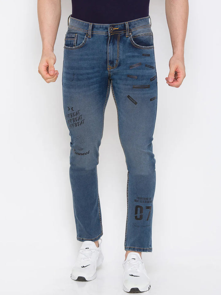Blue Skinny Fit Denim for Men
