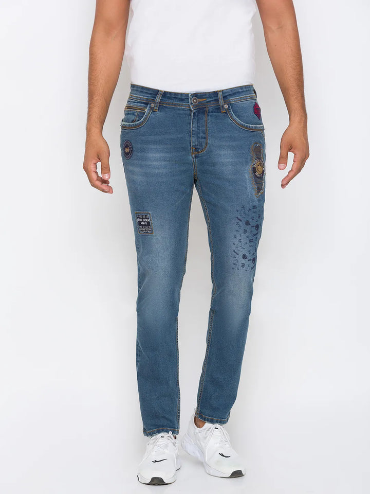 Blue Skinny Fit Denim for Men