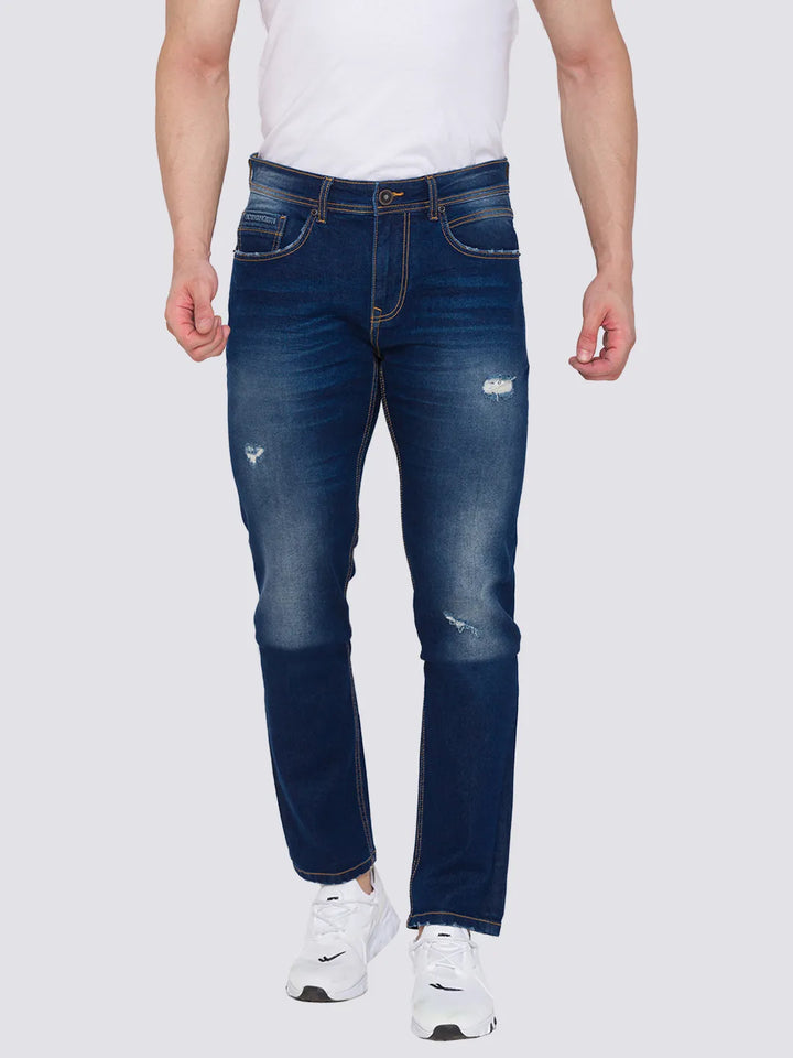 Blue Slim Fit Denim for Men