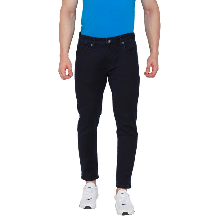 Blue Skinny Cropped Fit Men's Denims