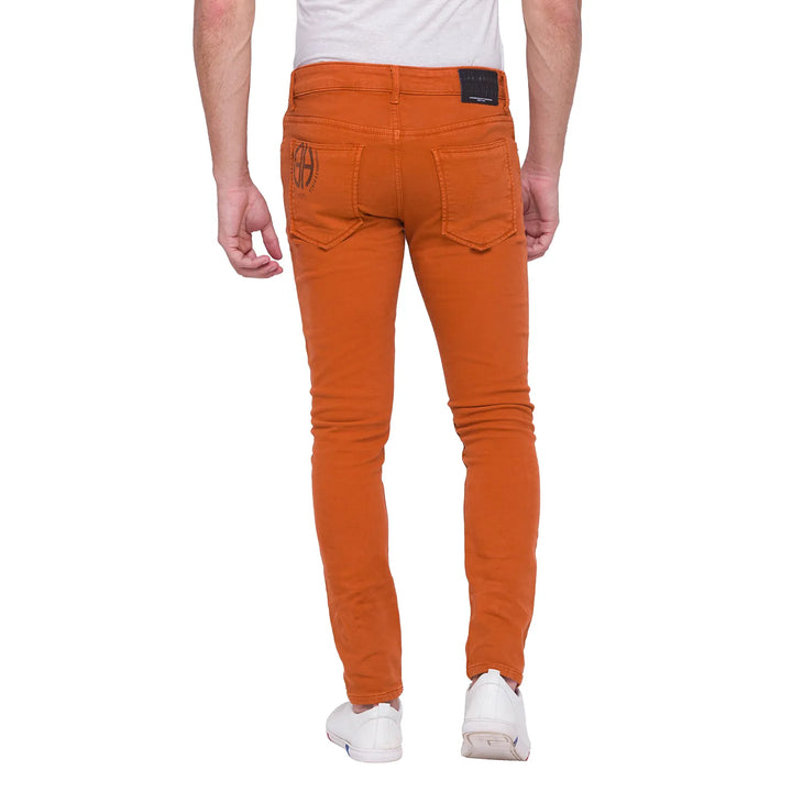 Orange Argon-Cropped Fit Denims for Men