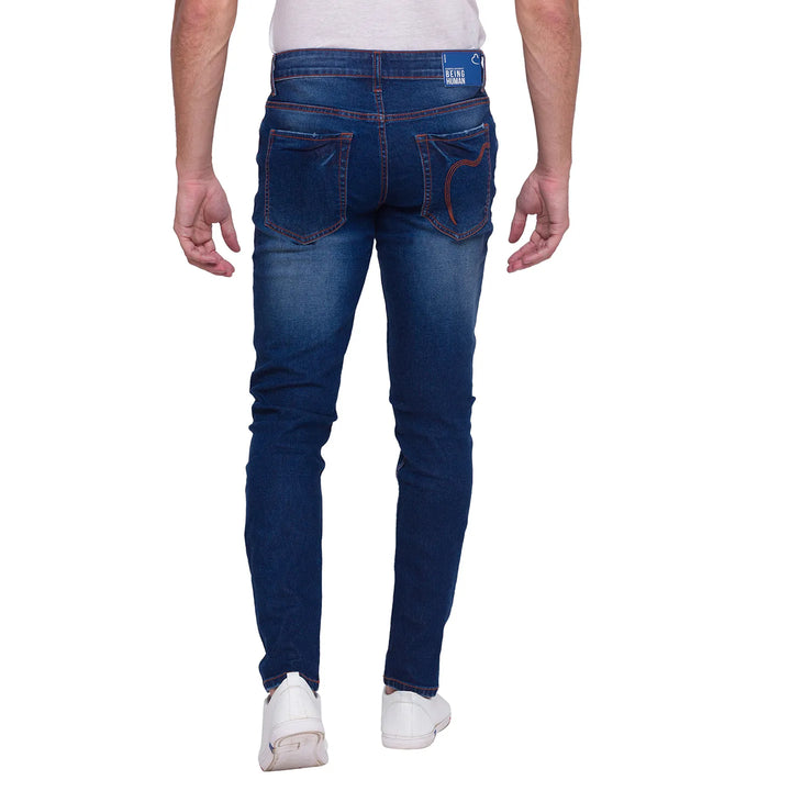 Blue Argon-Cropped Fit Denims for Men