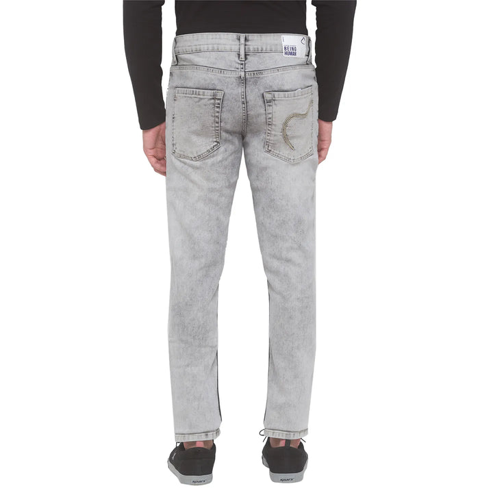 Grey Berylium-Boot Cut Fit Denims for Men by Being Human Clothing