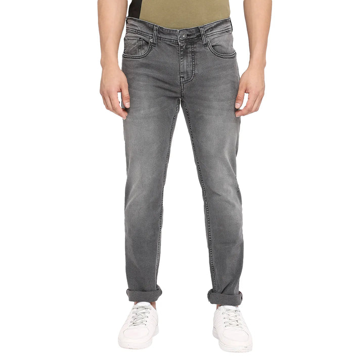 Grey Slim Fit Denim for Men