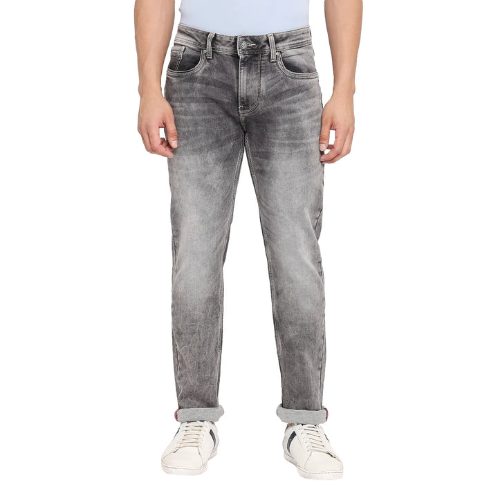 Grey Slim Fit Denim for Men by Being Human Clothing