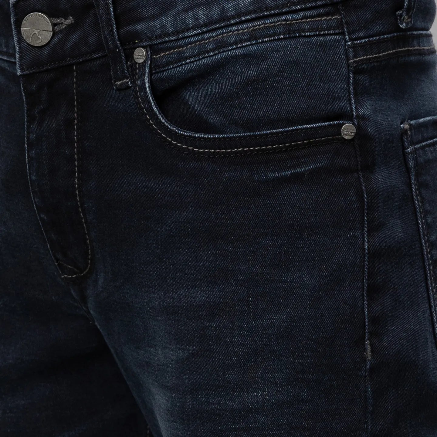 Being Human Clothing Men Cropped Fit Denim-Dark Tone