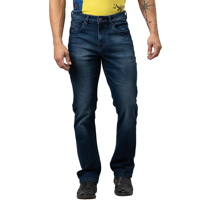 Blue Berylium-Boot Cut Fit Denims for Men by Being Human Clothing