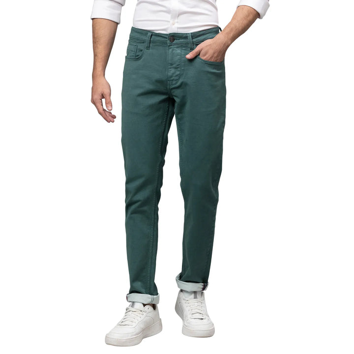 Green Slim Fit Denim for Men