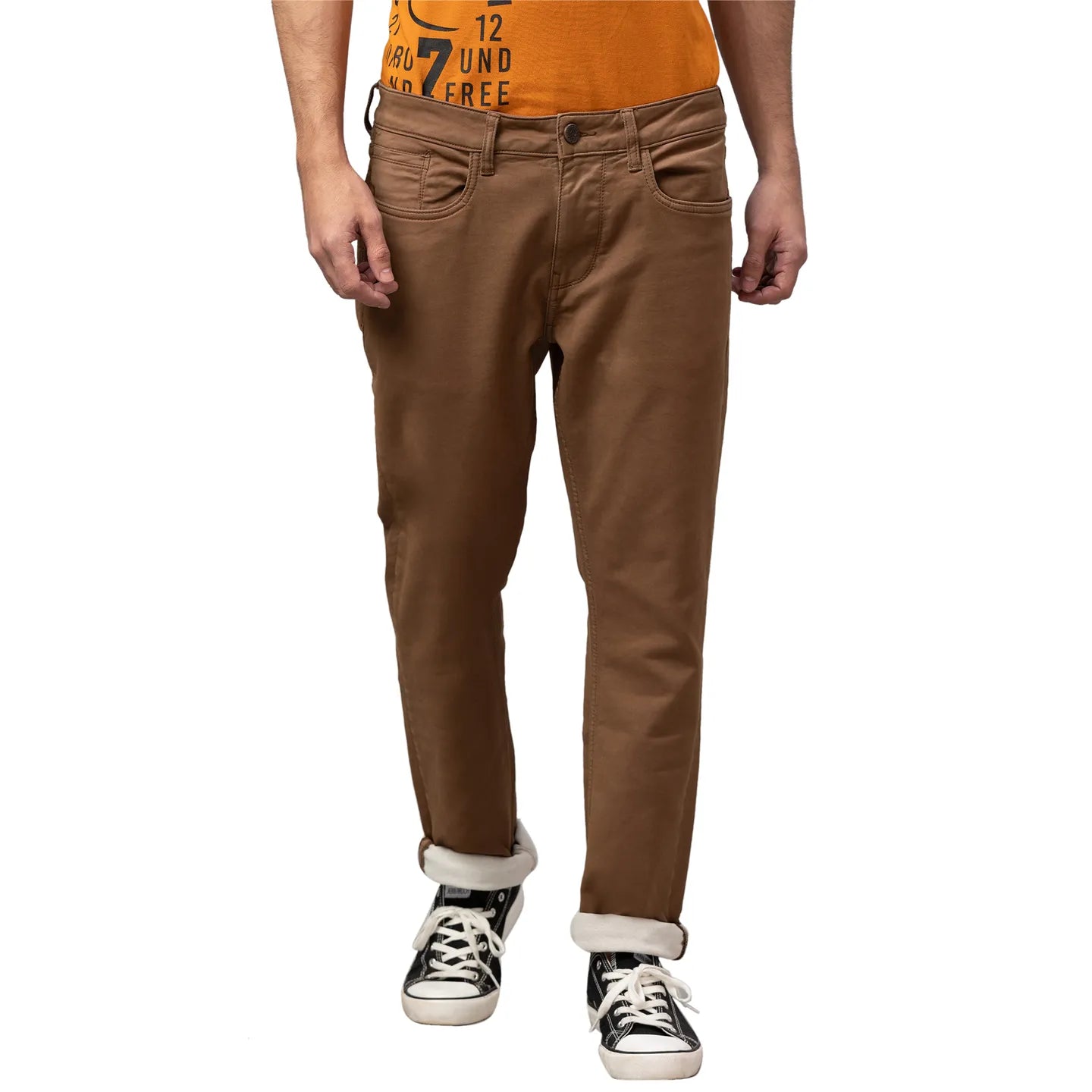 Khaki Boot Cut Fit Denims For Men By Being Human Clothing