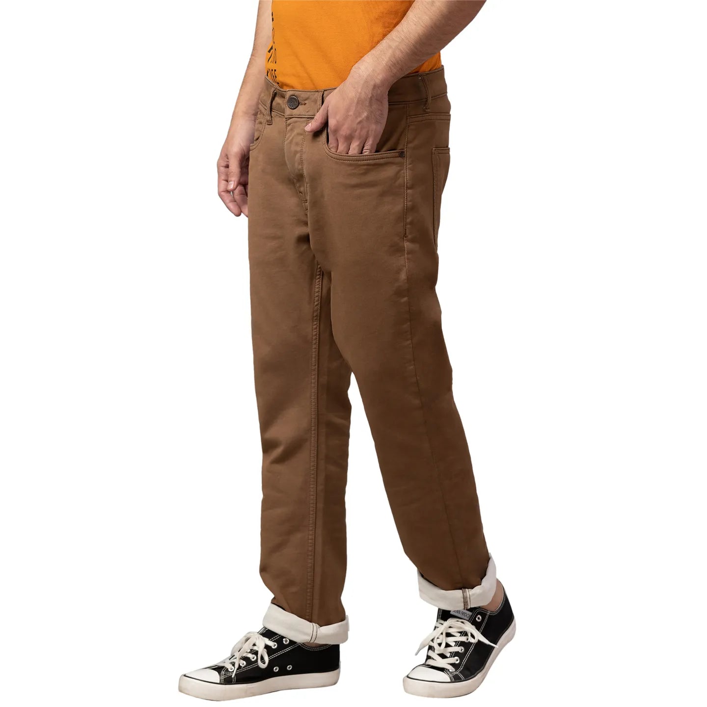 Khaki Boot Cut Fit Denims For Men By Being Human Clothing