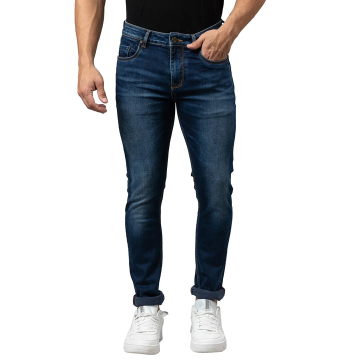 Blue Slim Fit Denim for Men