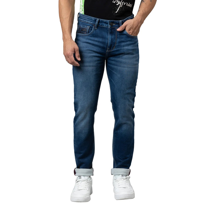 Blue Slim Fit Denim for Men