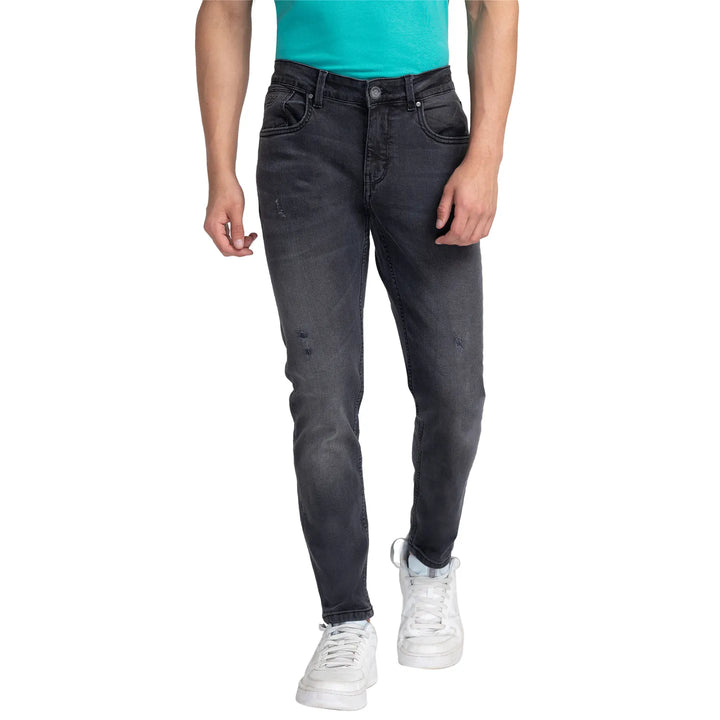 Grey Argon-Cropped Fit Denims for Men by Being Human Clothing