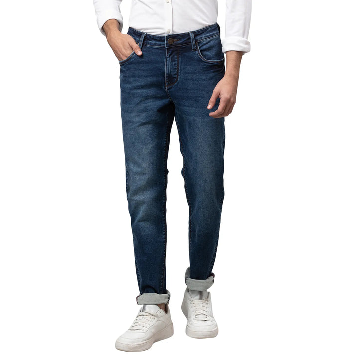 Blue Slim Fit Denim for Men