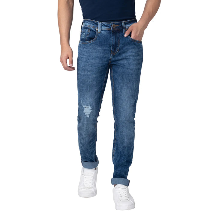 Blue Skinny Fit Denim for Men by Being Human Clothing