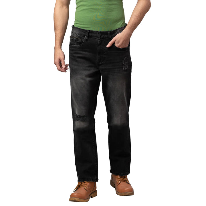 Black Berylium-Boot Cut Fit Denims for Men by Being Human Clothing