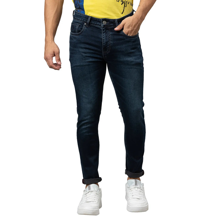 Blue Argon-Cropped Fit Denims for Men by Being Human Clothing
