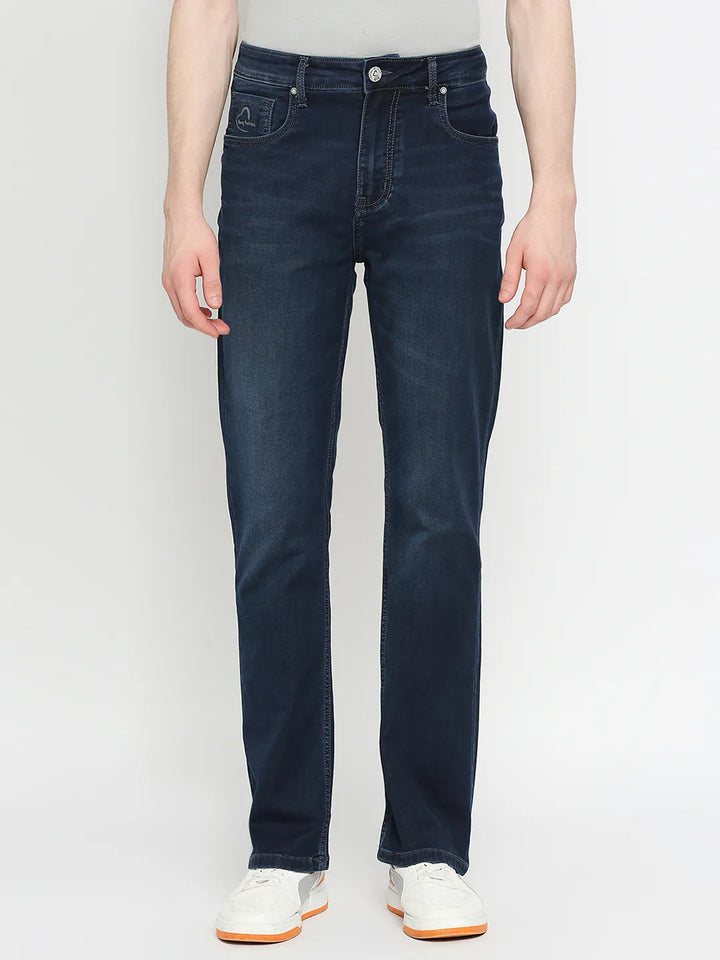 Blue Berylium-Boot Cut Fit Denims for Men by Being Human Clothing