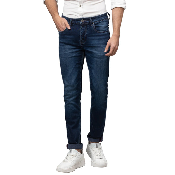 Blue Argon-Cropped Fit Denims for Men by Being Human Clothing