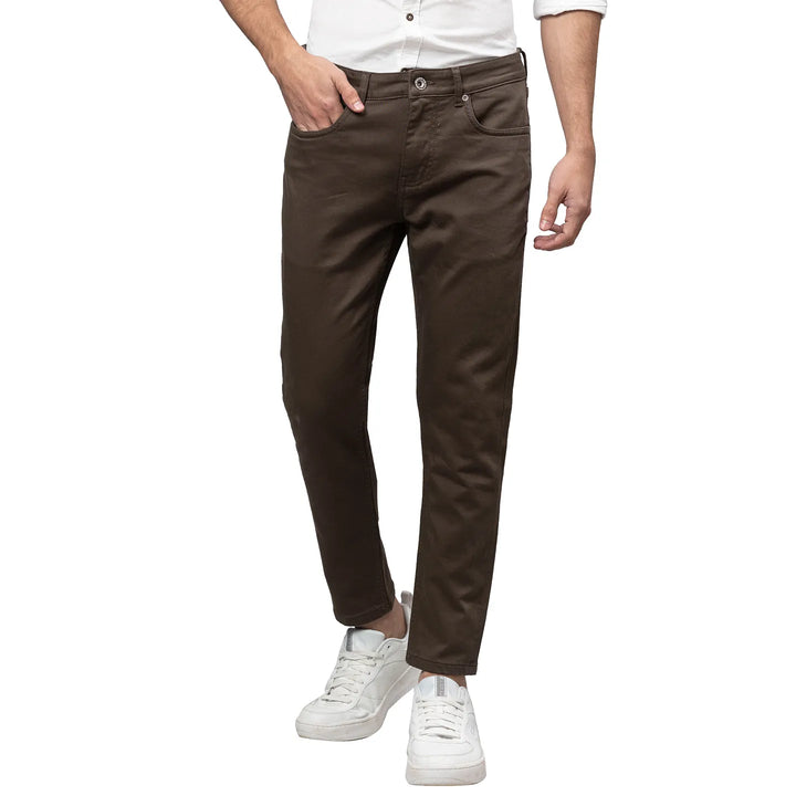 Grey Cropped Fit Denims For Men By Being Human Clothing