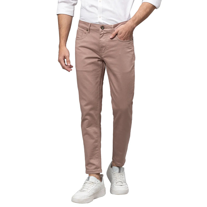 Red Argon-Cropped Fit Denims for Men by Being Human Clothing