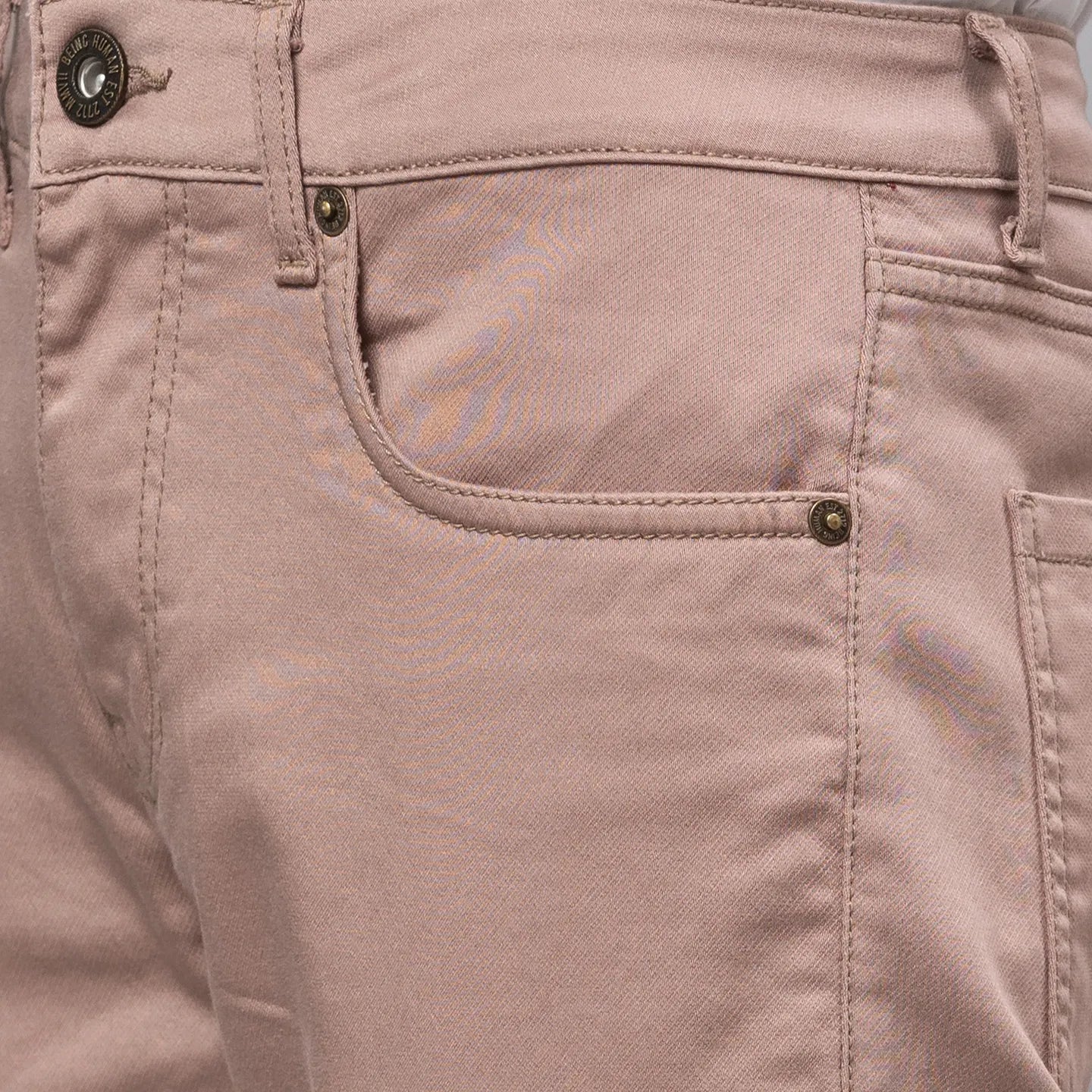 Being Human Clothing Men Cropped Fit Denim-Mauve