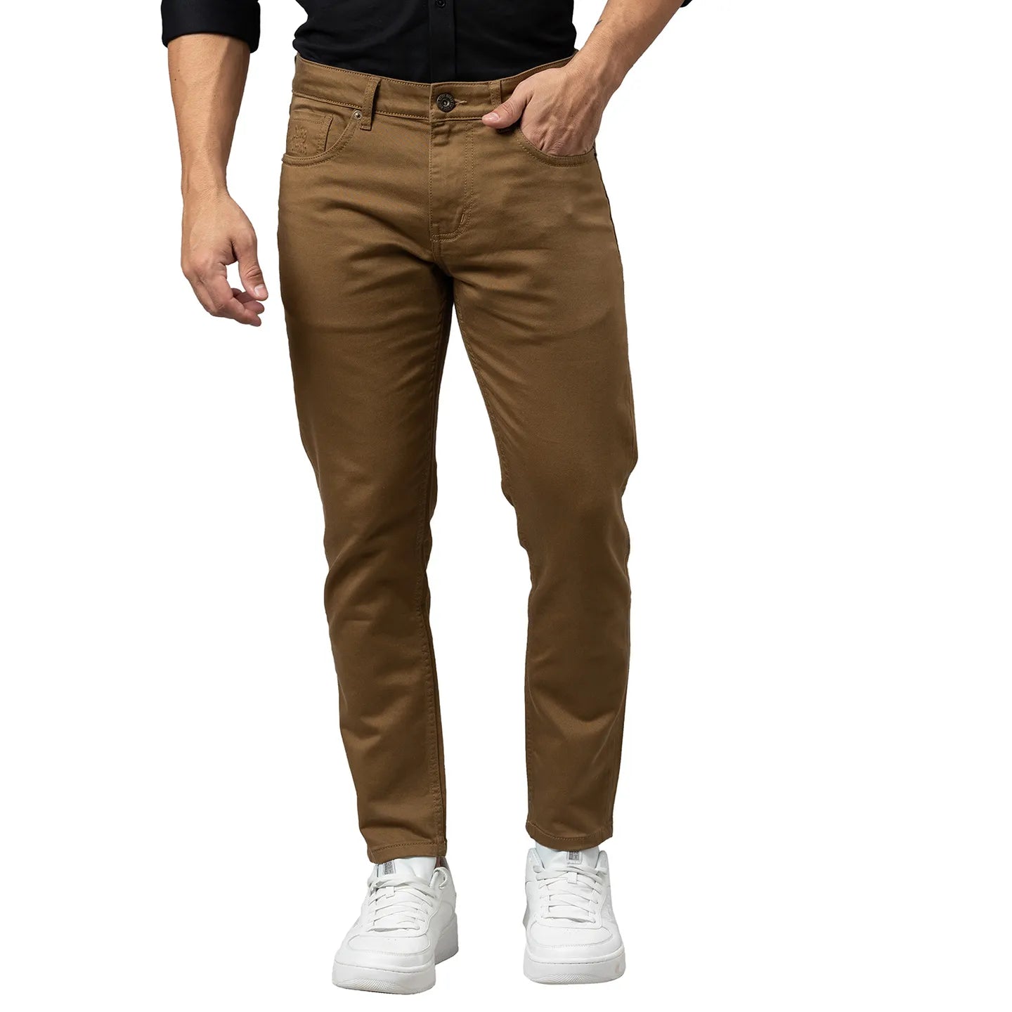 Being Human Clothing Men Cropped Fit Denim-Khaki