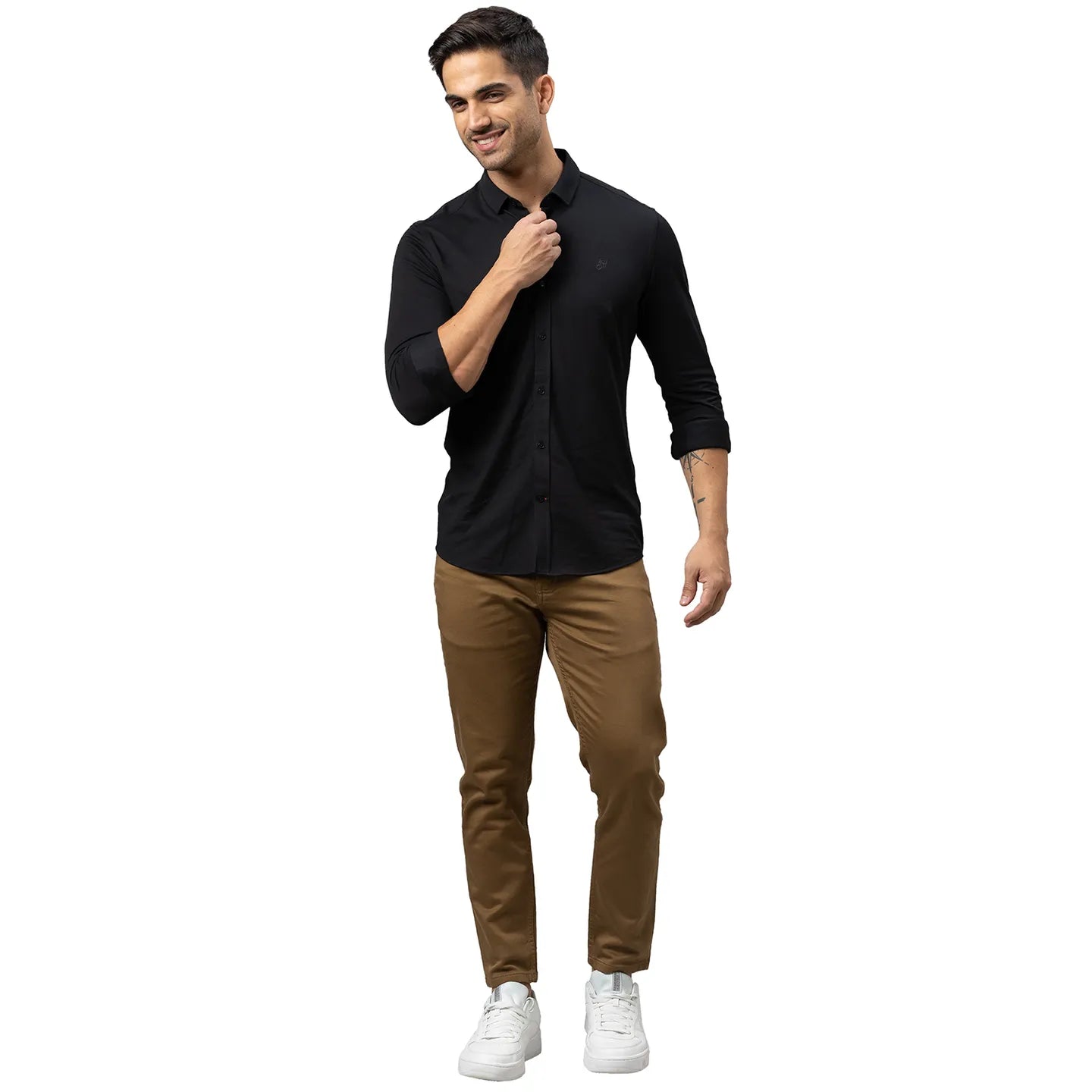 Being Human Clothing Men Cropped Fit Denim-Khaki